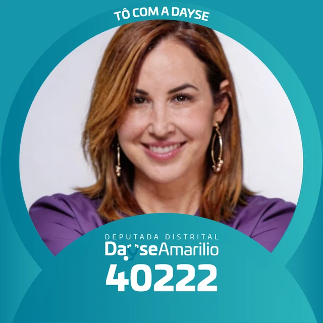 Foto de perfil com a moldura da campanha: “Tô com a Dayse” em cima e “Dayse Amarilio 40222” embaixo.